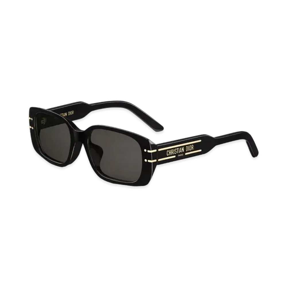 Dior DiorSignature S12F Rectangular Sunglasses "Black"