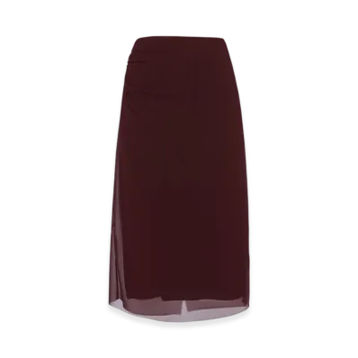 PRADA Women's Georgette Skirt "Burgundy"