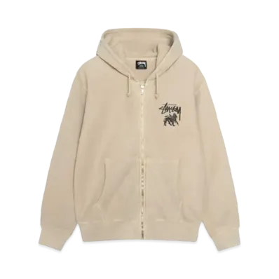 Stussy Rasta Lion Pigment Dyed Zip Hoodie "Khaki" (FA24)