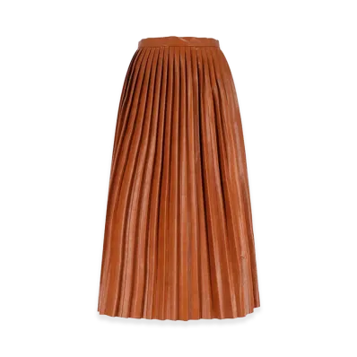MM6 Maison Margiela Women's Pleated Midi Skirt "Brown"