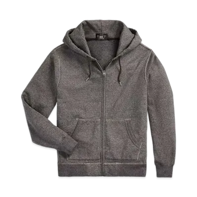 RRL Ralph Lauren French Terry Full-Zip Hoodie "Gray"