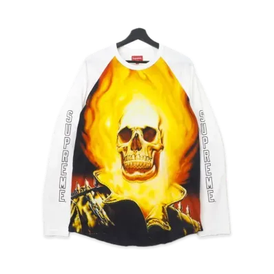 Supreme Ghost Rider© Raglan L/S Top "White"