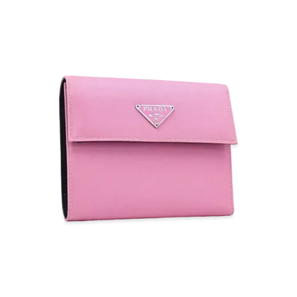 PRADA Nylon Leather Wallet "Pink"