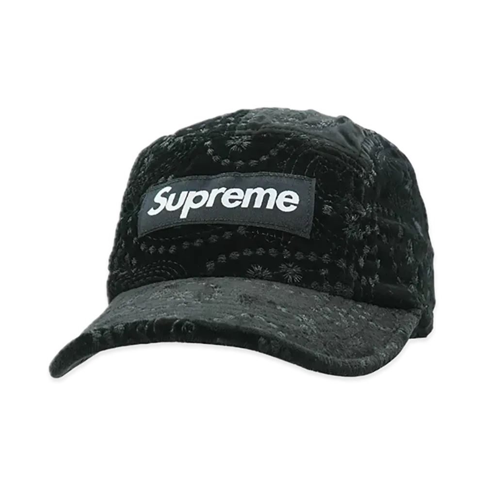 Supreme Velvet Paisley Camp Cap "Black"