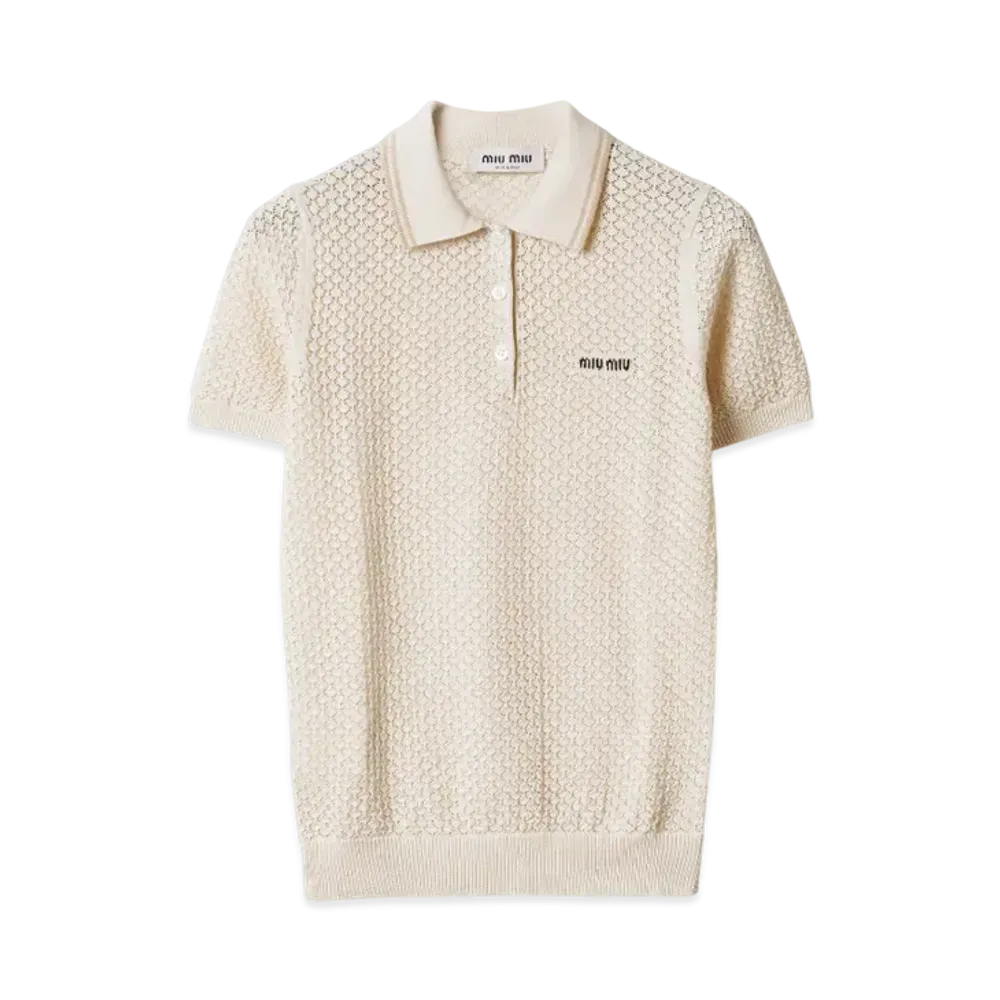 MIUMIU Women's Cotton Polo Shirt "Natural"
