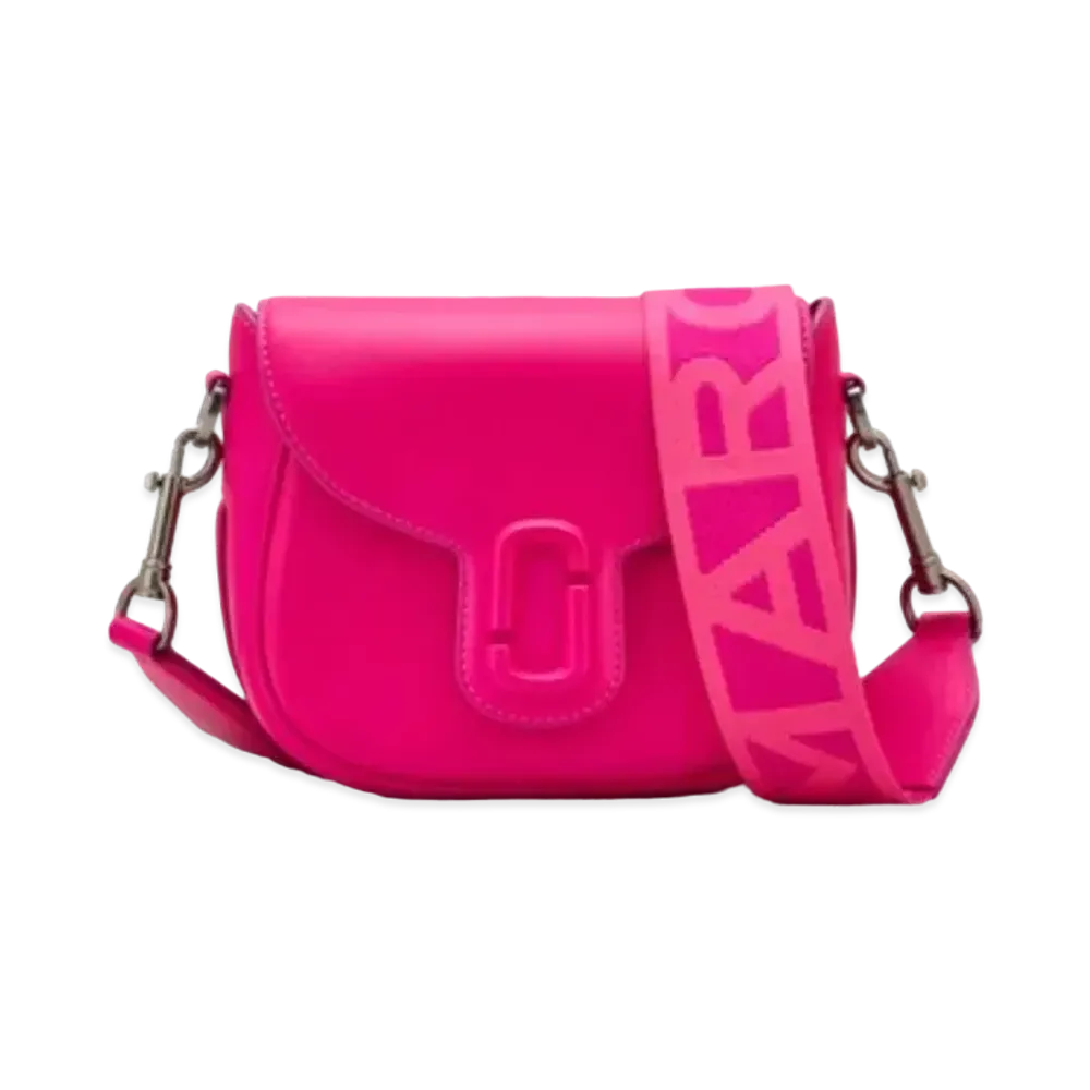 Marc Jacobs The Leather Covered J Marc Saddle Bag Small "Hot Pink"