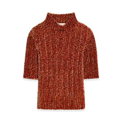 DRIES VAN NOTEN Women's Short Sleeved Sweater "Peach"