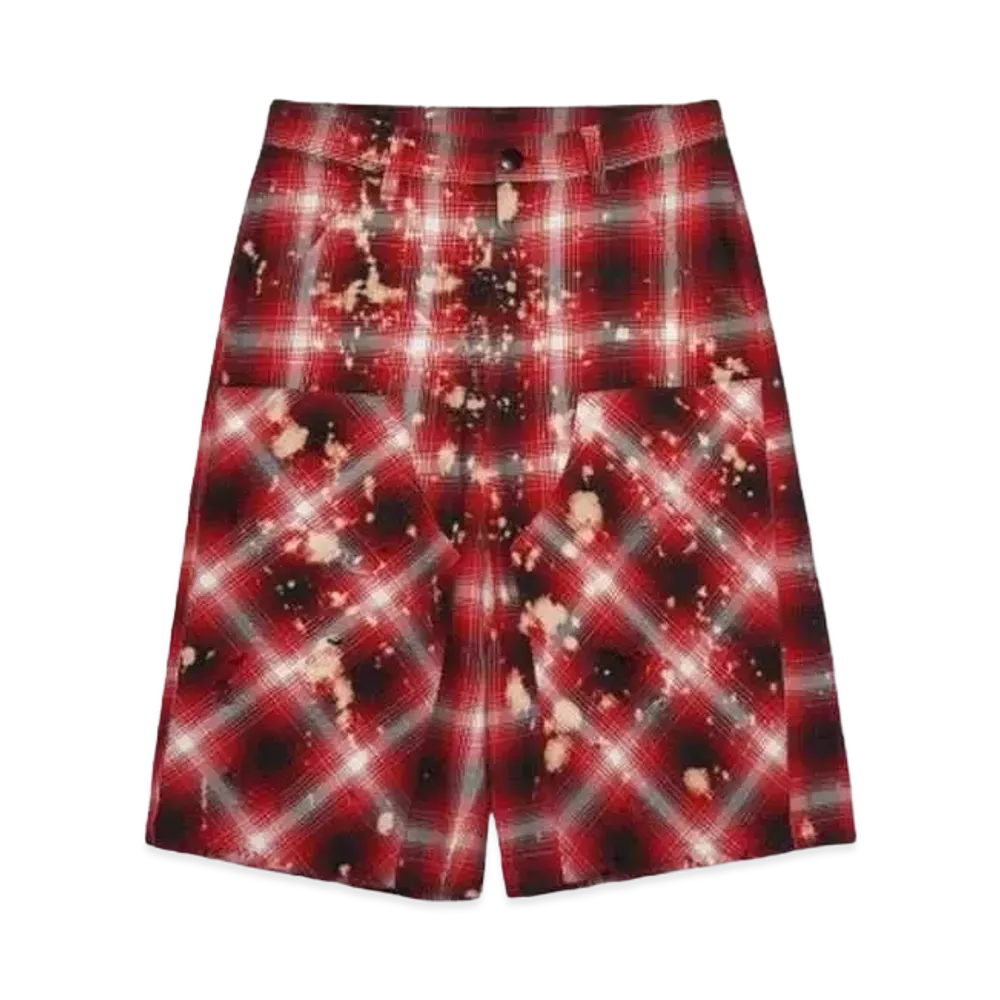 Rafu Bleached&damaged shortpant "RED"