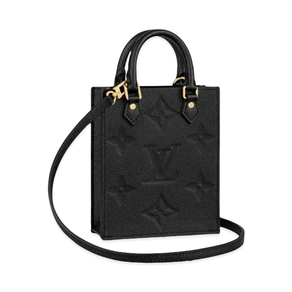 Louis Vuitton Monogram Empreinte Leather Petit Sac Plat "Noir"