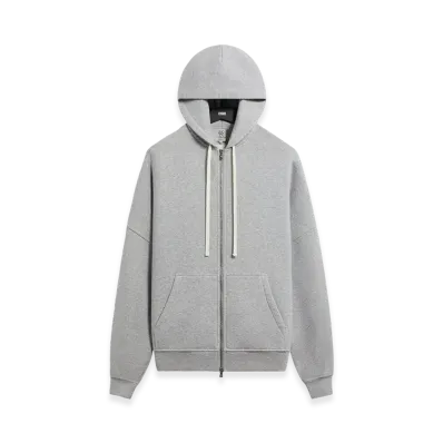 Kith &Kin Plush Fleece Hiroshi Zip Front Hoodie "Medium Heather Grey"