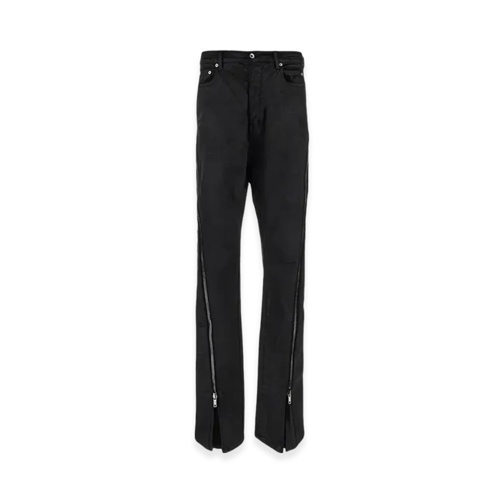 Rick Owens DRKSHDW Porterville Bolan Banana Pants in Wax Stretch Denim "Black"