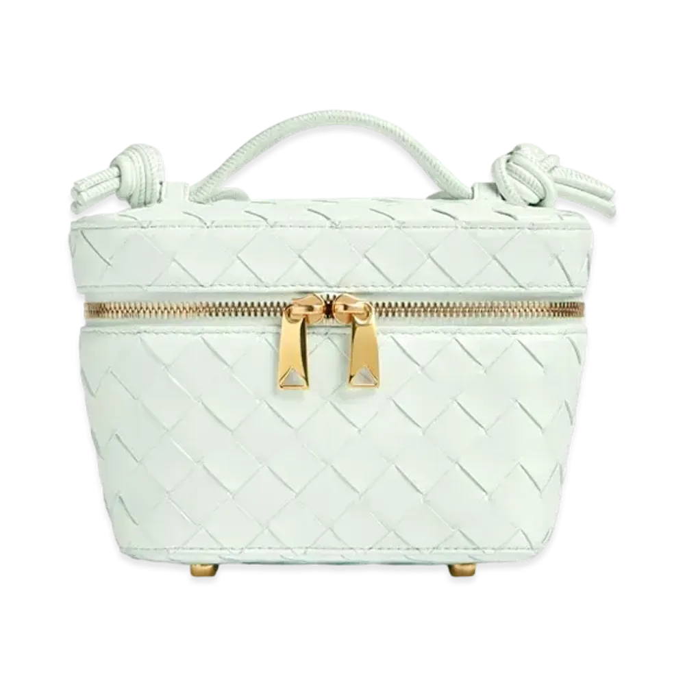 Bottega Veneta Intrecciato Mini Vanity Case "Glacier"