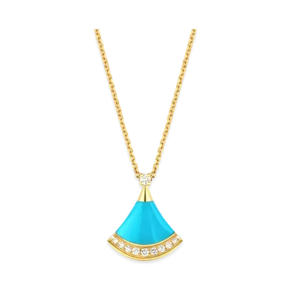 BVLGARI Divas' Dream Necklace With Diamonds "Yellow Gold/Turquoise"