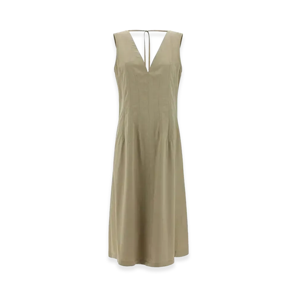 Bottega Veneta Women's Cappuccino Cotton Blend Dress "Beige"