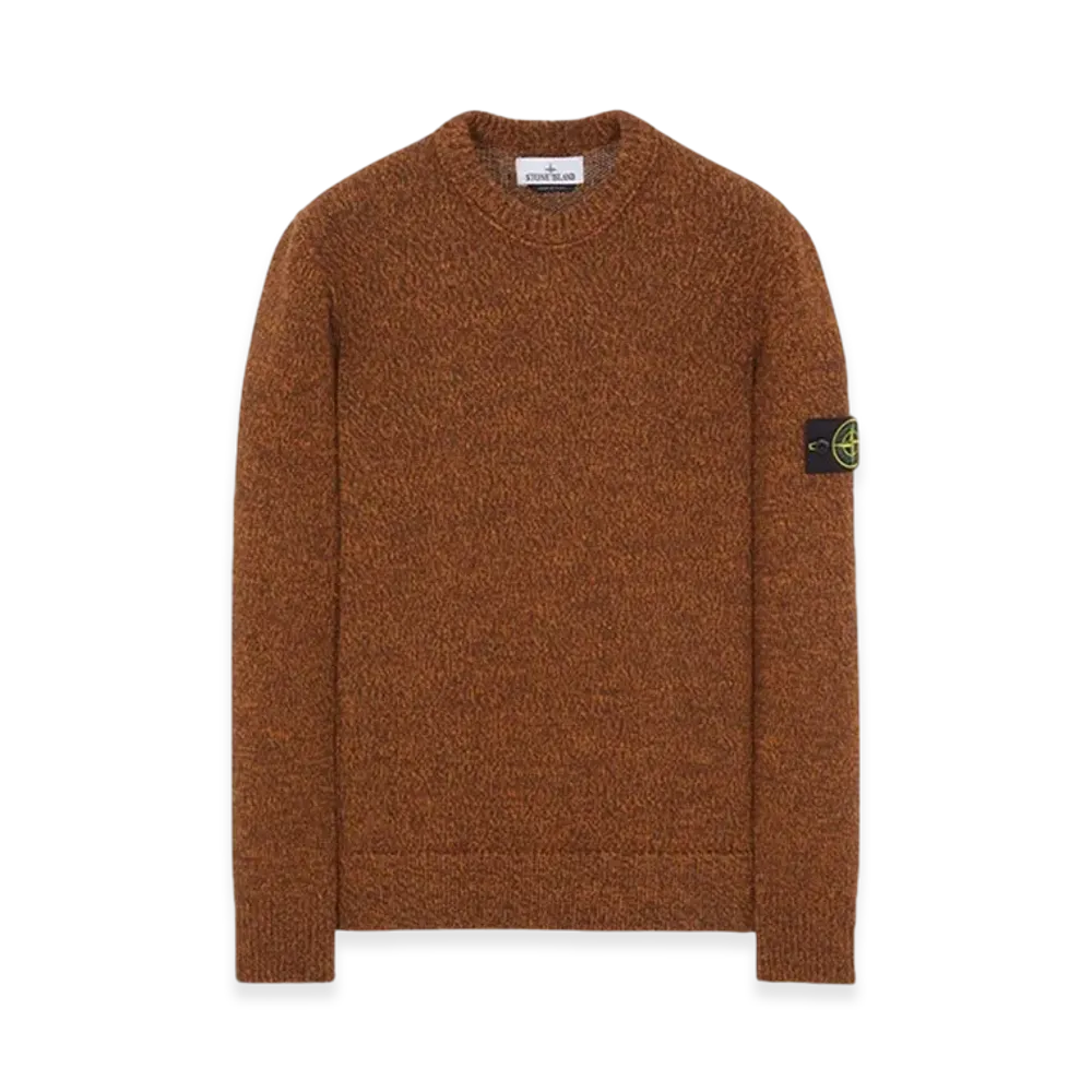 Stone Island 515A4 Three Color Mouline Lambswool Crewneck Knit - 23FW "Rust"