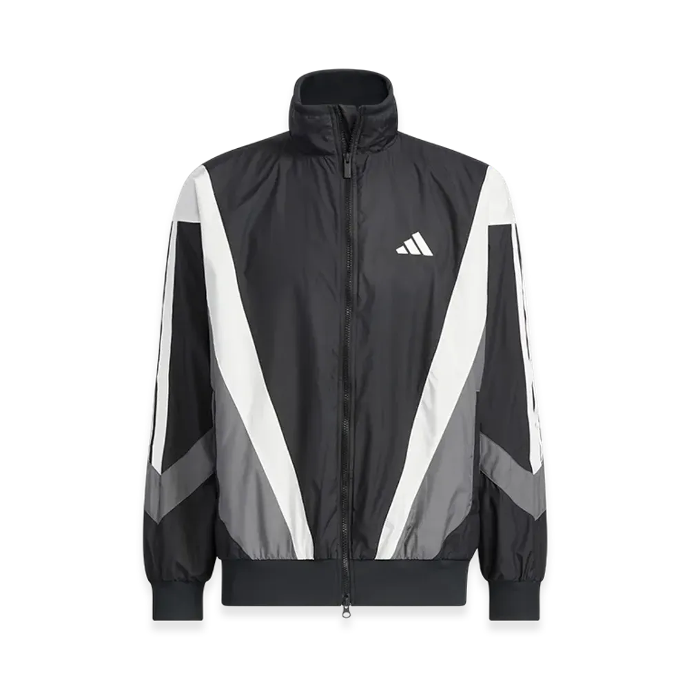 adidas Must Haves Loose Fit Mesh-Lined Windbreaker Jacket "Black/Grey Four/Core White"