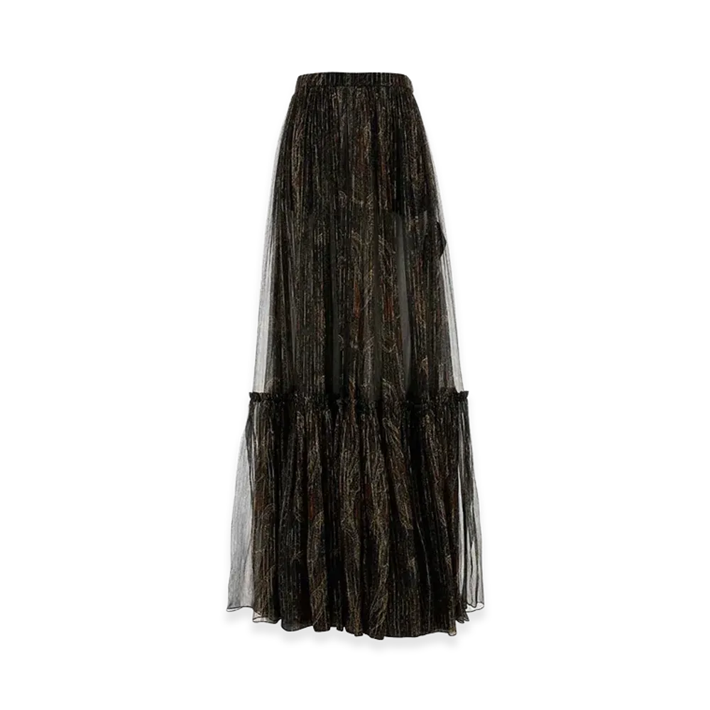 Saint Laurent Women's Silk Blend Skirt "Printed"