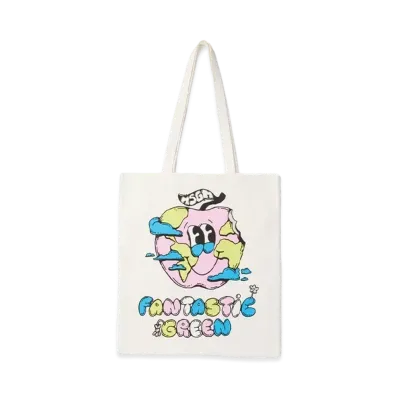 MSGM Organic Cotton Fantastic Green Burro Studio Beige Tote Bag "Beige"