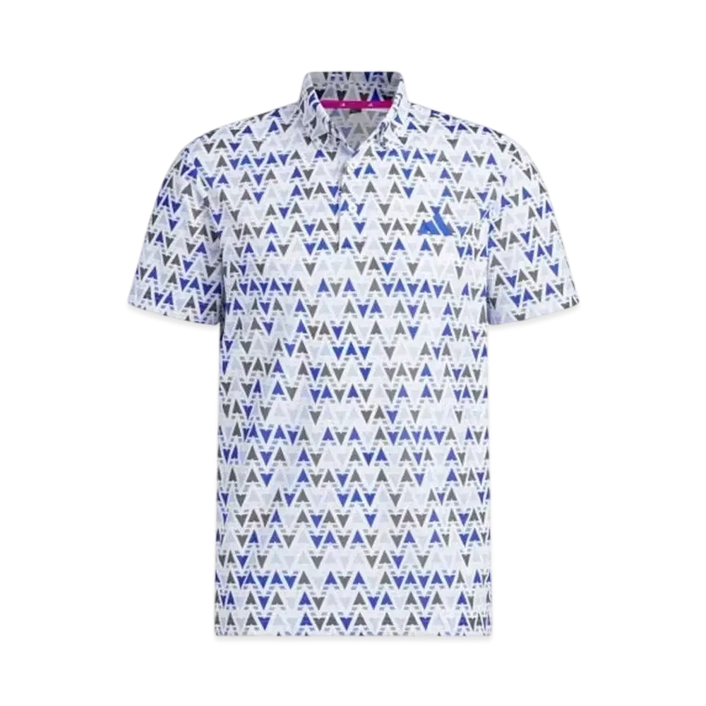 adidas Multicolor Print Short Sleeve Button Down Shirt "Blue Dawn"