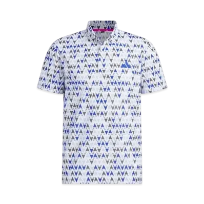 adidas Multicolor Print Short Sleeve Button Down Shirt "Blue Dawn"