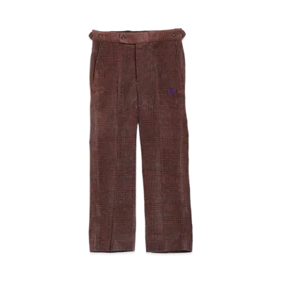 Needles SIDE TAB TROUSER - AC/C PLAID MOLE TWILL "Bordeux"