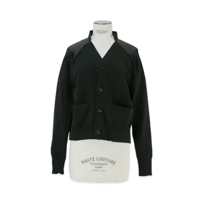 sacai Cotton Gabardine x Knit Cardigan "Black/Black"