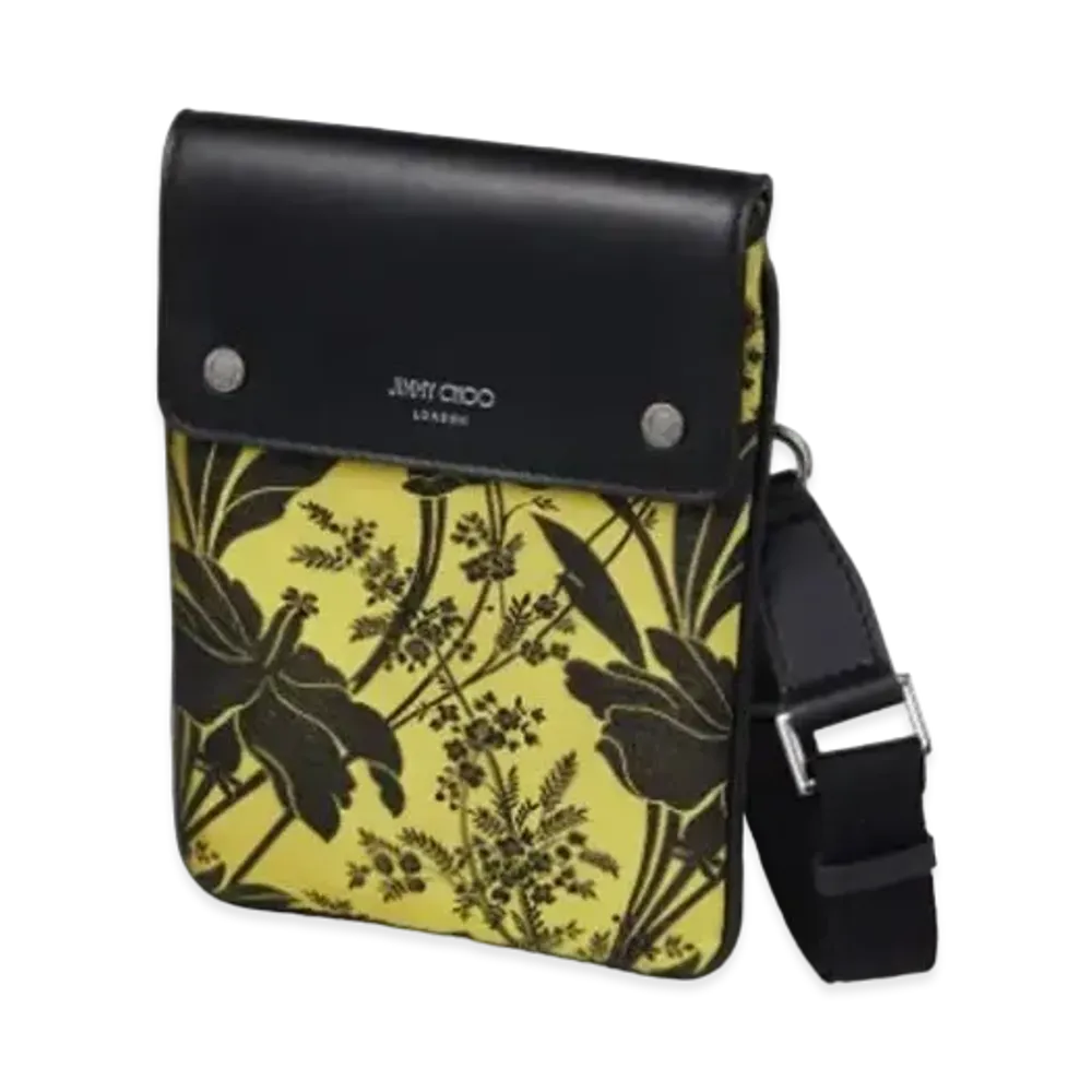 JIMMY CHOO KIMI MESSANGER Pais Leafabric Nappa Leather Bag "Lime"