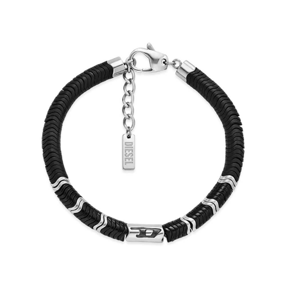 Diesel Dx1574931 Jewel Hematite Beaded Bracelet "Black"