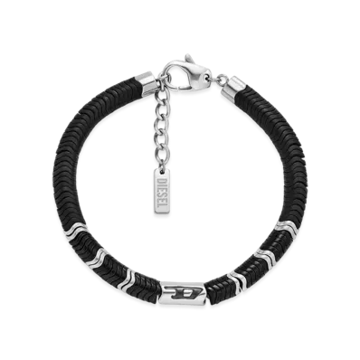 Diesel Dx1574931 Jewel Hematite Beaded Bracelet "Black"