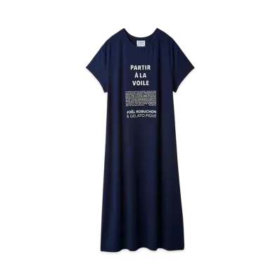 GELATO PIQUE x JOEL ROBUCHON Cool Touch Sensation One Point Dress "Navy"