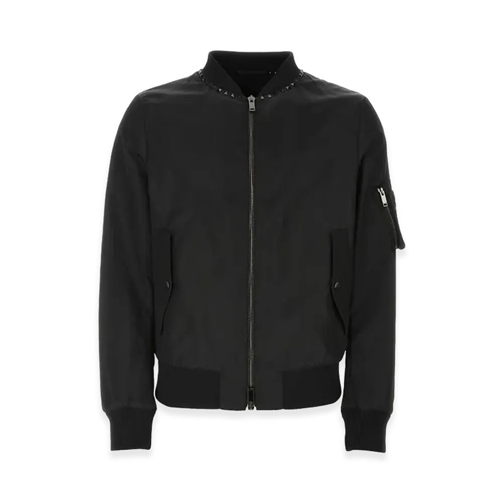 Valentino Nylon Bomber Jacket "Black"