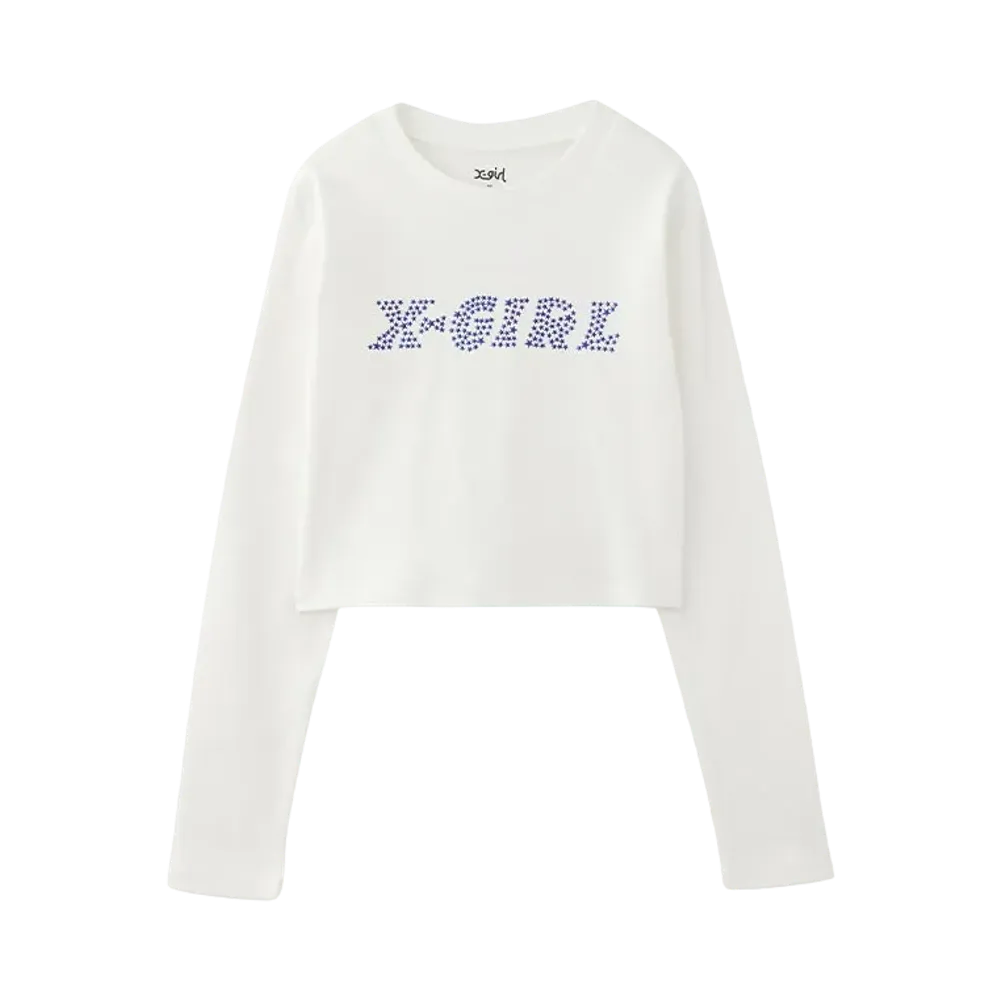 X-Girl Star Logo L/S Baby Tee "White"