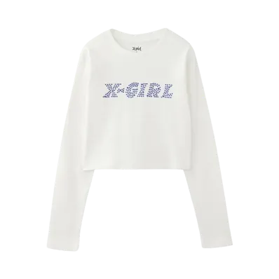 X-Girl Star Logo L/S Baby Tee "White"