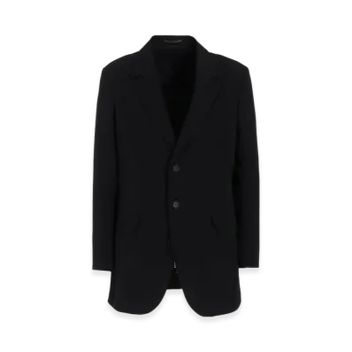 Yohji Yamamoto POUR HOMME Wool Gabardine 3Buttons Peaked Jacket "Black"