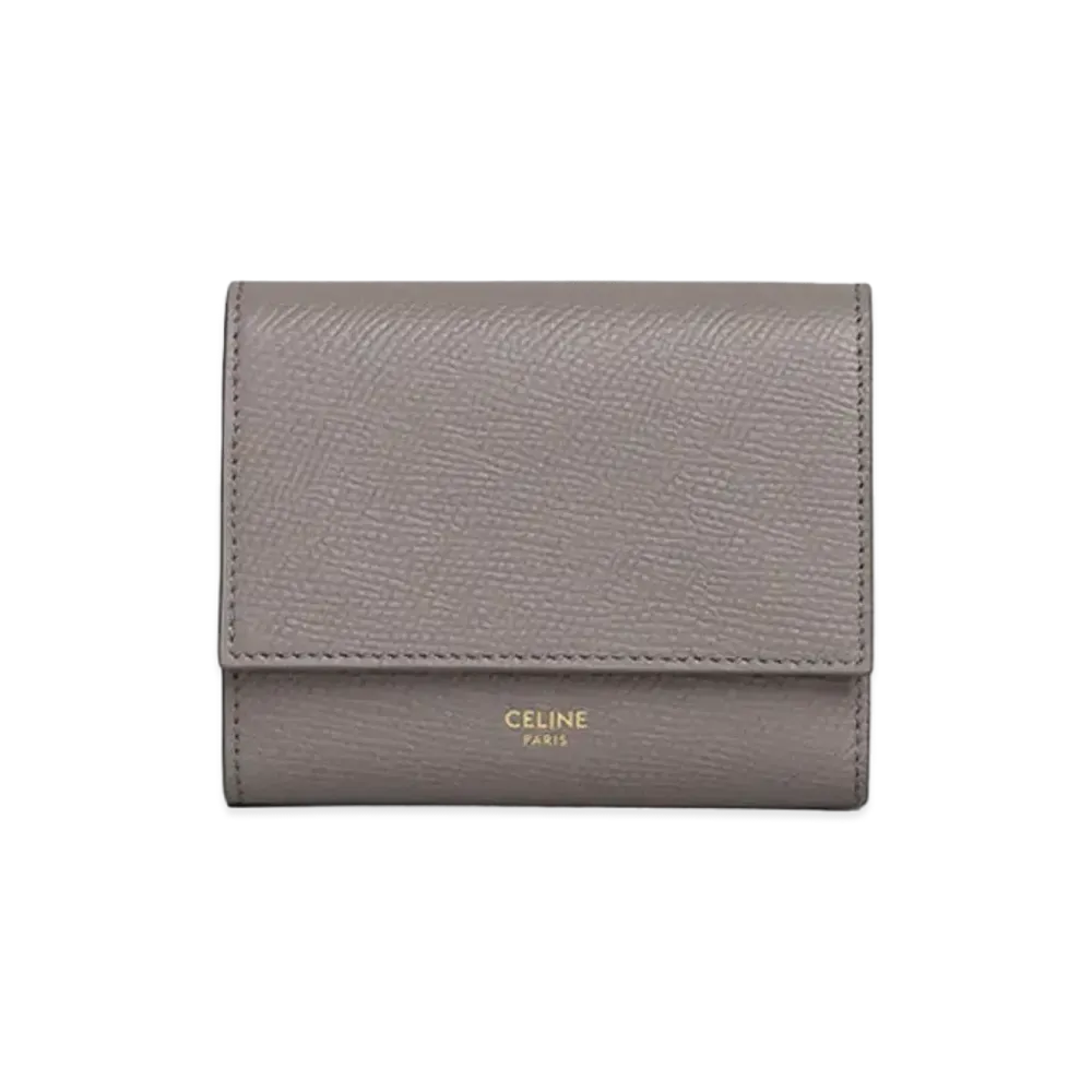 CELINE Small Trifold Wallet In Grained Calfskin "Pebble"