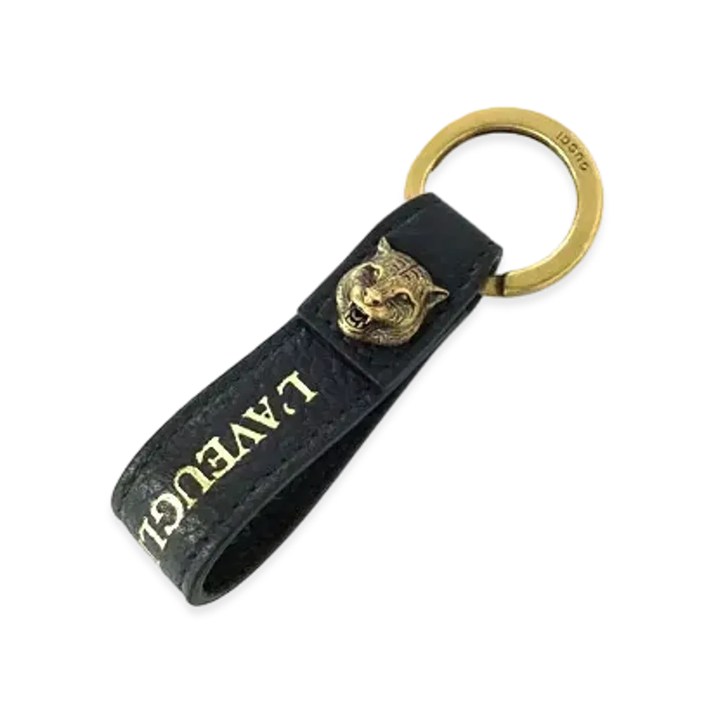GUCCI Tiger Head Key Ring "Black"