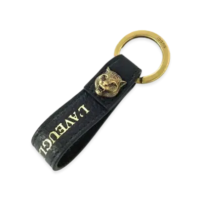 GUCCI Tiger Head Key Ring "Black"