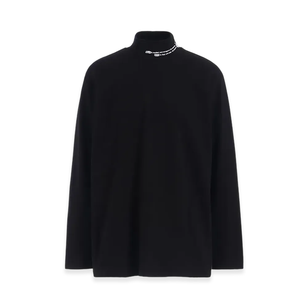 S'YTE 20/Cotton Jersey Black Is Modest High Neck T-Shirt "Black"