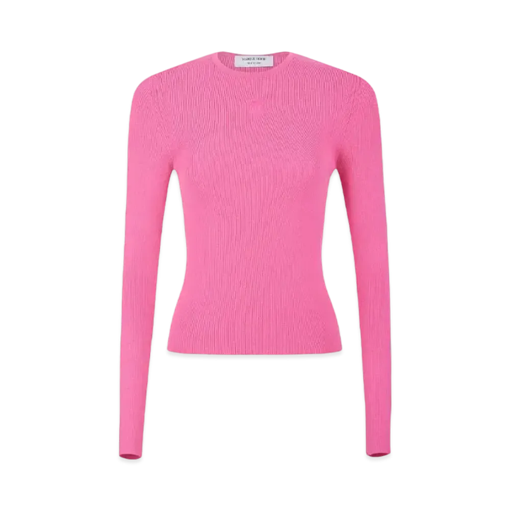 Marine Serre Core Knit Open Back Pullover "Pink"