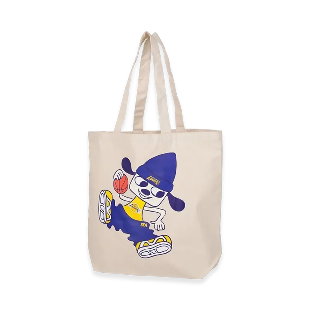 WIND AND SEA x Parappa The Rapper x NBA LAKERS Tote Bag "Natural"