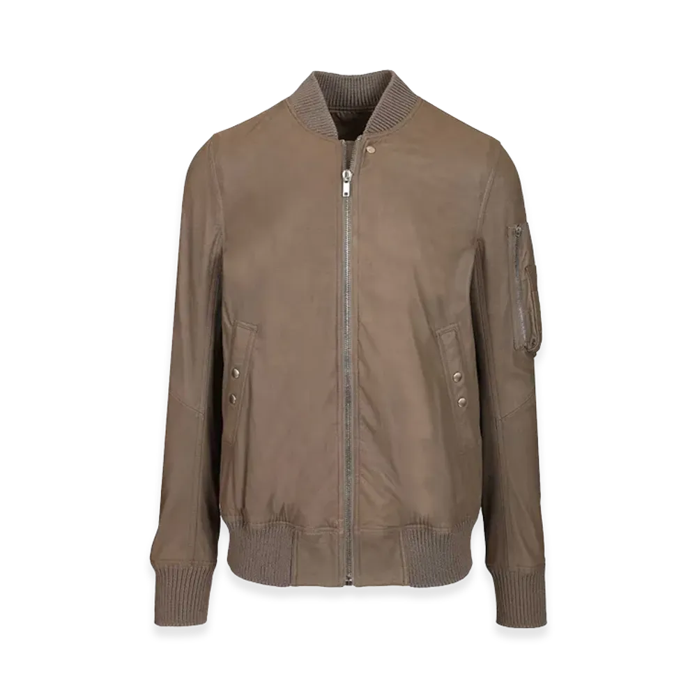 Rick Owens Aviator Leather Jacket "Beige"