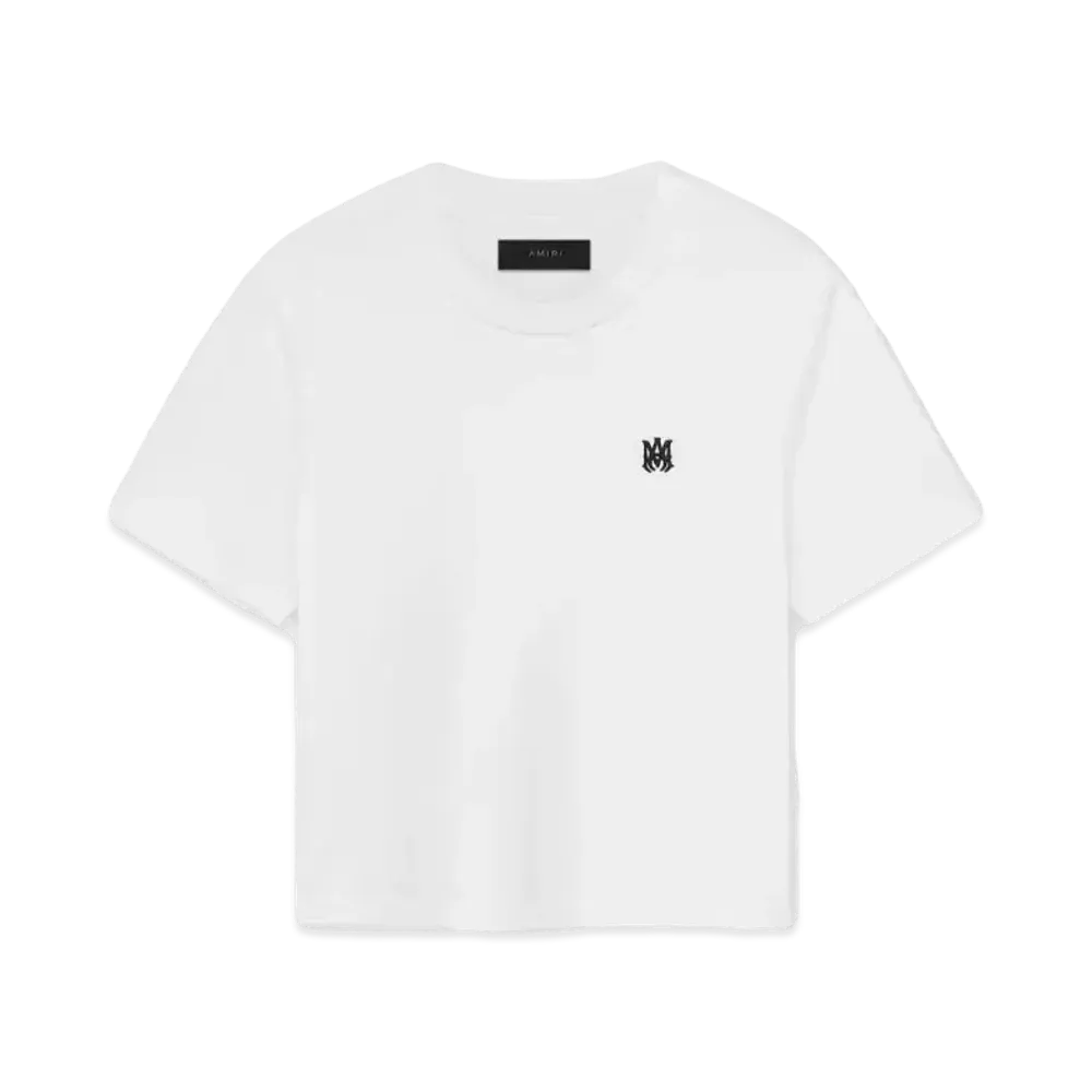 AMIRI Women's MA Embroidered Baby Tee "White"