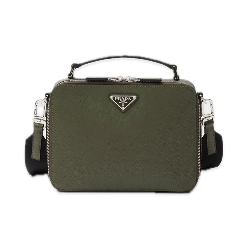 PRADA Brique Saffiano Leather Bag "Green"