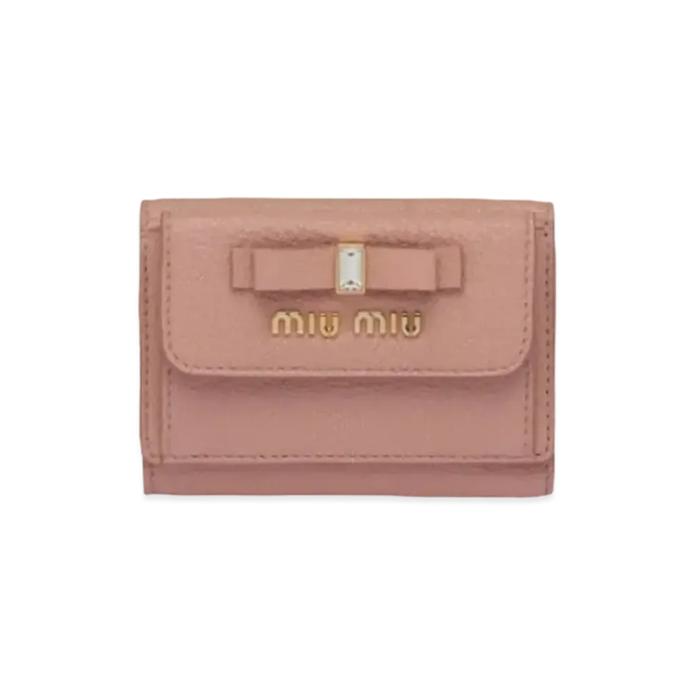 MIU MIU Madras Leather Wallet "Orchid Pink"