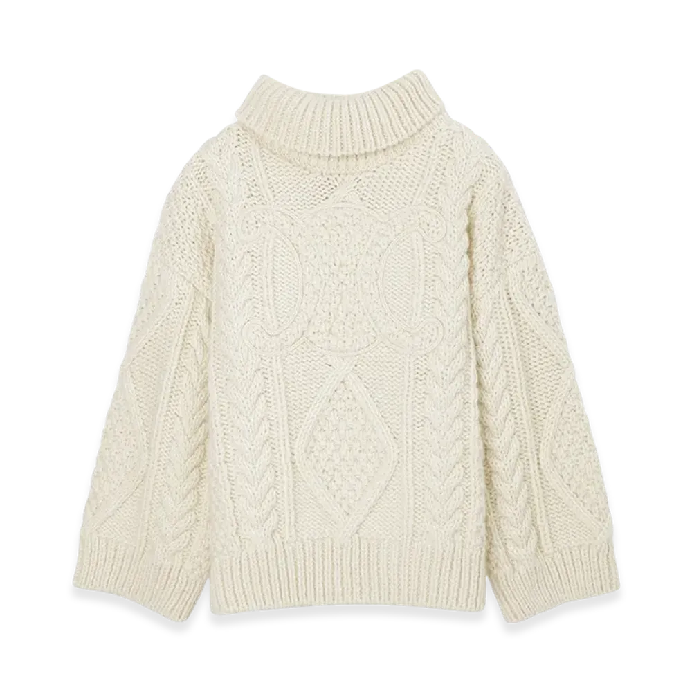 CELINE Pull Col Montant Triomphe "Offwhite"