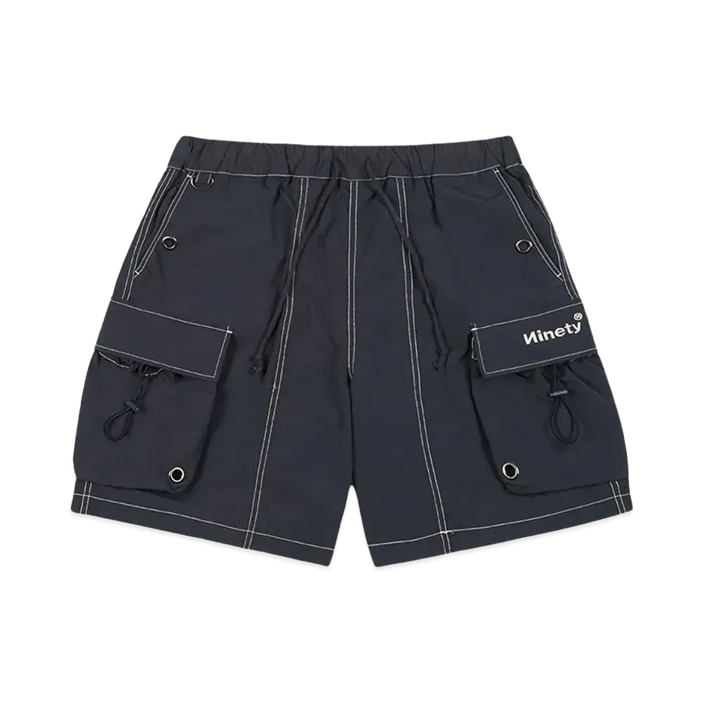 9090 Tech Logo Nylon Half Pants "Navy"