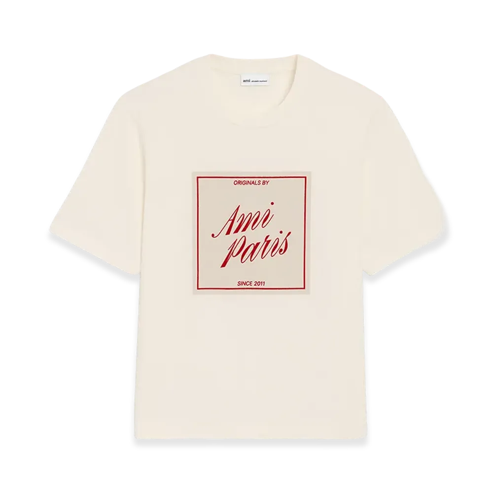 AMI PARIS Cotton Ami Paris Heritage Print T-Shirt "White"