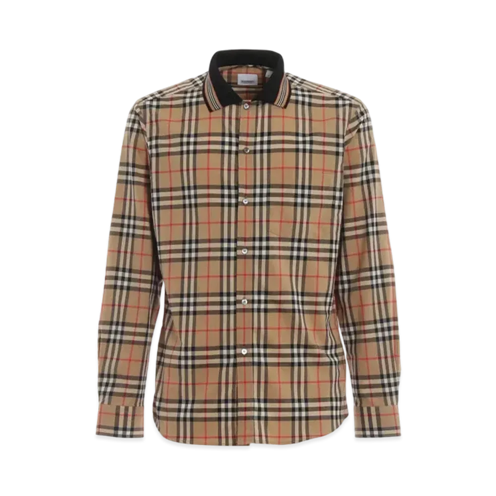 Burberry Men's Vintage Check Cotton Poplin Shirt "Archive Beige"