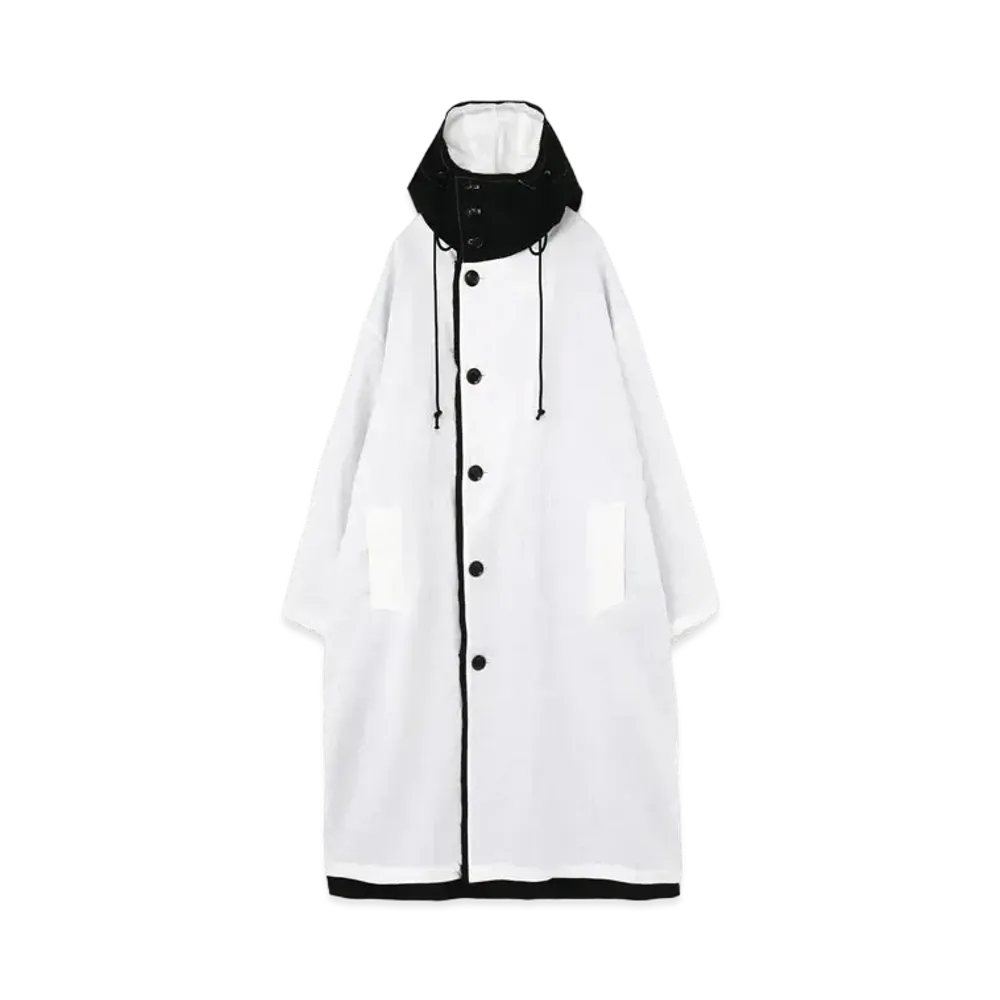 Yohji Yamamoto Y's LINEN WOOL REVERSIBLE COAT "White/Black"