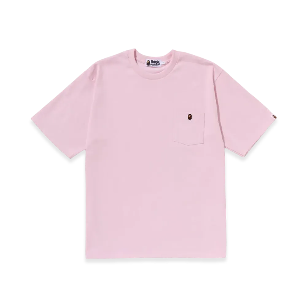 A BATHING APE Ape Head One Point Relaxed Fit Pocket Tee "Pink"